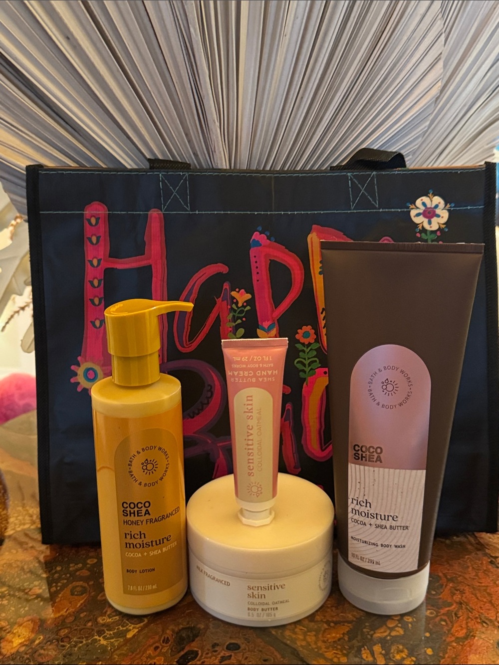 Bath & Body Works Coco Shea Rich Moisture Set & Happy Bag
